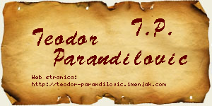 Teodor Parandilović vizit kartica